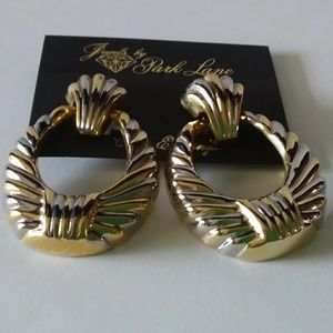 Two Tone Silver & Gold Clip Park Lane Earrings